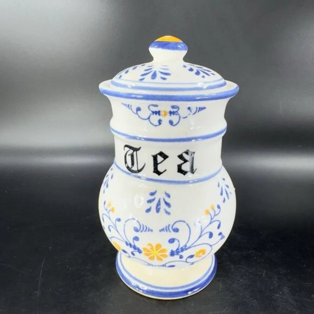 Vintage Royal Sealy Heritage‎ Porcelain TEA Canister Jar With Lid Ceramic Design